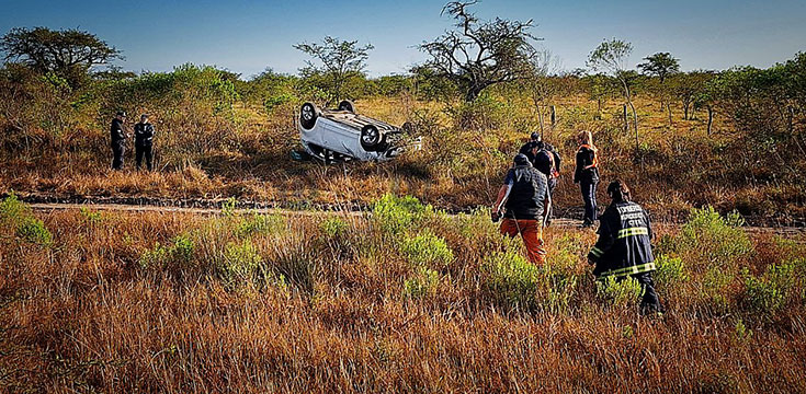 Accidente en ruta nacional 123: vehículo vuelca en el kilómetro 92