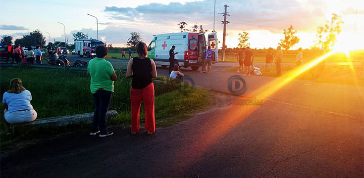 Despiste de automóvil en el cruce de Santa Rita y Ruta 123